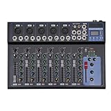 7 Kanal Audio Mischpult Konsole Verstärker USB DJ Live Mixer Studio Bluetooth...