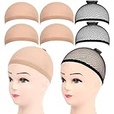 FANDAMEI 6 Stück Haarnetz Nylon Wig Cap Perücke Kappen, Perückenkappe Set...