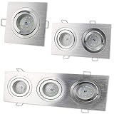 LED Einbaustrahler 2er eckig 7 Watt step-dimmbar neutralweiß 230V flach schwenkbar -...