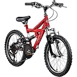 Galano Kinderfahrrad MTB 18 Zoll Fully FS180 Fahrrad Full Suspension ab 5 Jahre...