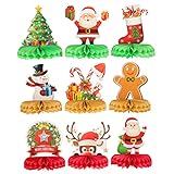 WHAMVOX 9 Stück Teiliges Weihnachts-Honeycomb Deko Kreative Tischdekoration für...