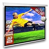 SlenderLine Motorleinwand 160 x 160 cm | 1,2 Gain | Format 1:1 | 3D | FULL-HD 4K 8K...