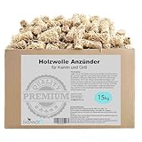 Samore Bio-Kaminanzünder und Öko-Grillanzünder aus Holzwolle, in pflanzlichem Wachs...