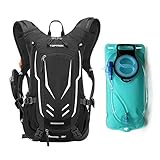 toptrek Fahrradrucksack 18L + 2L TPU Trinkblase Fahrrad Rucksäcke mit Regenschutz und...