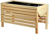 dobar 58196e Dekoratives Hochbeet aus massivem Holz Kräuterbeet - Pflanzkasten -100 x 45...