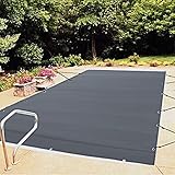 VEVOR Pool Abdeckplane Rechteckig 4 x 7 m Schwimmbadabdeckung PVC Holzkohle...