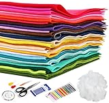 Homewit 30 Farben Filzstoff Super Weich, 40 * 30cm Bastelfilz Farbig Filz Blätter, Kinder...