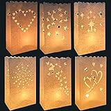 30 STK Lichttüten, Candle Bags Papierlaterne Wiederverwendbar, Weiße Lichttüten,...