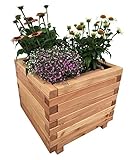 HOQ Pflanzkasten aus Lärche - mit Vlies und Griffen - Premium Pflanzkübel - Holz...
