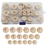 WANYIG Holzknöpfe Handmade Knöpfe Holz 10mm 13mm 15mm 20mm 25mm Runde...