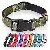 HEELE Hundehalsband, Hundehalsband aus Nylon, Reflektierend Halsband Hund mit Weich...