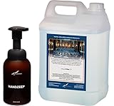 Seifenspender 300ml Bernstein braun nachfüllbar + 5 Liter Handseife Hammam Herbal...