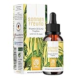 NATURTREU®️ Vitamin D3 K2 Tropfen hochdosiert & vegan - 100% pflanzlich (ohne...