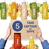 Frank Juice Saftkur 5 Tage mit Suppe | 25 x 330ml Säfte + 5 x 350ml Bio Suppen + 5 x 60ml...
