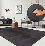 the carpet Relax Moderner Flauschiger Kurzflor Teppich, Anti-Rutsch Unterseite, Waschbar...