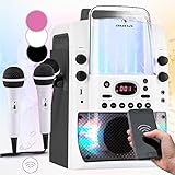 auna KTV Karaoke Musikbox mit Mikrofon, Bluetooth Karaoke-Maschine mit 2 Mikrofonen, CD...