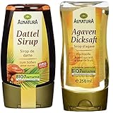 Alnatura Dattelsirup, 6er Pack (6 x 180 ml) & Bio Agavendicksaft, 250ml