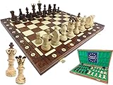 Chessebook Schachspiel AMBASADOR 52x52 cm - Hochwertiges Schachbrett aus Holz - Chess...