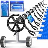 KESSER® Pool Premium Aufrollsystem 3m - 5,70m | Mit Rädern | für Solarplane | mobiles...