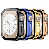 LEIXIUER 4 Stück harte PC wasserdichte Hülle für Apple Watch Hülle 44 mm, integrierter...