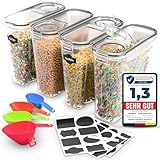 GRANDAT® Vorratsdosen mit Deckel Luftdicht - (4x4L) Vorratsbehälter Set Aufbewahrungsbox...
