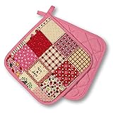 Topflappen Kitchen, Patchwork, rosa, 2 TLG., PSA-Kategorie II bis 250°C hitzebeständig,...