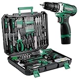 TLGREEN Werkzeugkoffer Akkuschrauber Set gefüllt 138-tlg mit 12V Akku Bohrschrauber...