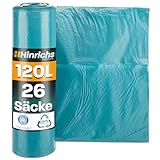 Hinrichs Müllsäcke 120L extra Stark - 26er Rolle - 70x110 cm - Extrem...