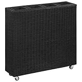 LIFTRR Home & Garden Hochbeet mit 4 Töpfen, 80 x 22 x 79 cm, Polyrattan, Schwarz