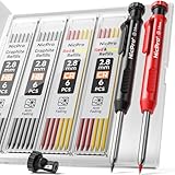 Nicpro Tischler Bleistifte Set, 2 Solide Zimmermannsbleistifte mit 26...