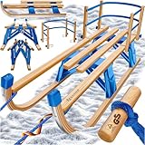 KESSER® Holzschlitten 110 cm Davoser Rodel Faltbar & Klappbar, Kinderschlitten;...