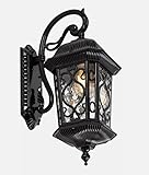 Glas Wandleuchte 1-Pack Retro Metall Außenwandleuchten Wasserdicht Metall Gartenlampe...