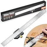 Streichmaß,30°/45°/60° Anschlaglineal Anreisswerkzeug mit extra starkem INOX-Lineal...