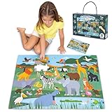 BONNYCO XXL Puzzle Kinder Dschungeltiere mit 48 Große Teile. Safari Bodenpuzzle XXL 92 x...