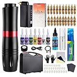 HAWINK Tattoo Pen Kit Rotary Gun Machine mit Wireless Tattoo Power Supply 20Pcs...