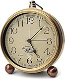 Attoe Gold Uhr, 5,2 Zoll Klassische Retro Tischuhr Europäischen Stil Vintage...