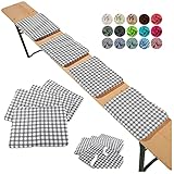 heimtexland ® Sitzkissen 4er Set Bierbank Polster Auflage Bierzeltgarnitur...