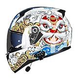 Motorradhelm, Vollgesichts-Bluetooth, modulares Vollgesichts-Antibeschlag-Doppelvisier,...