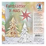 Ursus 38045599 - Faltblätter X-Mas, 110 g, 30 Blatt Shimmer paper sortiert in 10...