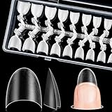 Kiiwah 300 Stücke Falsche Nagelspitzen Set, 12 Größen Kurz Oval Matt Halbe...
