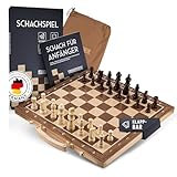 FALKENWERK Magnetisches Schachspiel Holz [38x38 cm] - Handgefertigtes Schachbrett aus...