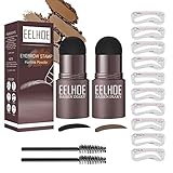 CTDMJ 2Stücke Augenbrauen Stempel Schablone, Eyebrow Powder Stamp, mit 10...