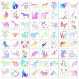 64 Stück Schablonen Kinder, 3 x 3” Tiere Schablonen, Malschablonen Kinder,...