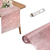 EMAGEREN Tischläufer Vliesstoff Tischband 30cmx10m Tischtuch Läufer Rosegold...