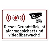 Achtung Videoüberwachung Schild (30x20 cm Kunststoff) - Warnschilder und...