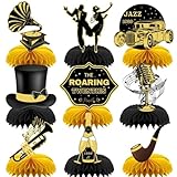 INRUI 9 Stück Roaring 20s Party Wabe Mittelstücke Schwarz und Gold 1920er...