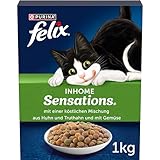 FELIX Inhome Sensations Katzenfutter trocken für Hauskatzen, mit Huhn & Gemüse, 1er Pack...