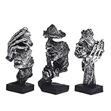Marimor skulptur deko modern 3 Stück deko Figuren Statue Stille ist Gold skulpturen deko...