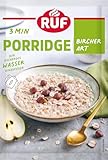 RUF Porridge Bircher Art, Instant Haferbrei mit feinen Haselnüssen und Apfel- und...