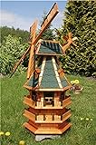 Windmühle 3 stöckig kugelgelagert 1,40m Bitum grün mit Beleuchtung Solar,...